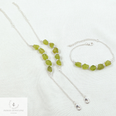 Natural Raw Peridot Bracelet, Silver Plated Peridot Bracelet, Green Raw Gemstone Adjustable Bracelet, Crystal Stone Bracelet, Friendship Gift